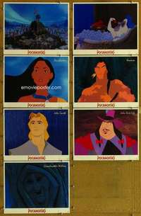 p561 POCAHONTAS 7 movie lobby cards '95 Walt Disney, Native Americans!