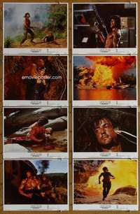 p355 RAMBO FIRST BLOOD 2 8 movie lobby cards '85 Sylvester Stallone