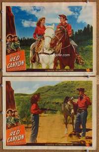 s027 RED CANYON 2 movie lobby cards '49 Zane Grey, Ann Blyth, Duff