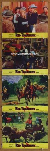 p869 RED TOMAHAWK 4 movie lobby cards '66 Howard Keel, Joan Caulfield