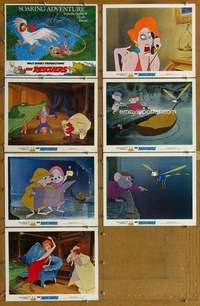p567 RESCUERS 7 movie lobby cards '77 Walt Disney mice cartoon!
