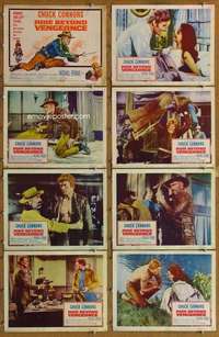 p364 RIDE BEYOND VENGEANCE 8 movie lobby cards '66 Chuck Connors