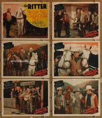 p691 RIDIN' THE CHEROKEE TRAIL 6 movie lobby cards '41 Tex Ritter