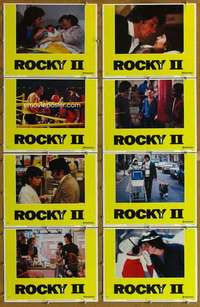 p370 ROCKY 2 8 movie lobby cards '79 Sylvester Stallone, Carl Weathers