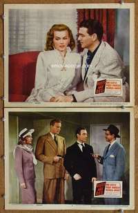 s028 ROSES ARE RED 2 movie lobby cards '47 Don Castle, Peggy Knudsen
