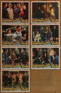 p573 SCATTERGOOD SURVIVES A MURDER 7 movie lobby cards '42 Wallace Ford
