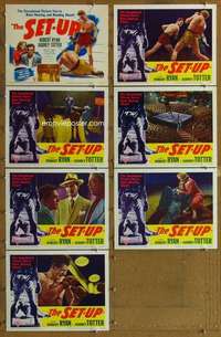 p574 SET-UP 7 movie lobby cards '49 Robert Ryan, Totter, Robert Wise