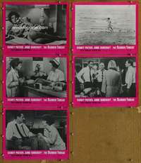p791 SLENDER THREAD 5 movie lobby cards '66 Sidney Poitier