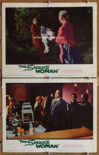 s033 SNAKE WOMAN 2 movie lobby cards '61 weird special effects card!