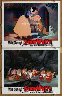 s034 SNOW WHITE & THE SEVEN DWARFS 2 movie lobby cards R67 Disney