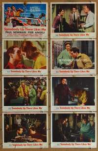 p404 SOMEBODY UP THERE LIKES ME 8 movie lobby cards '56 Paul Newman