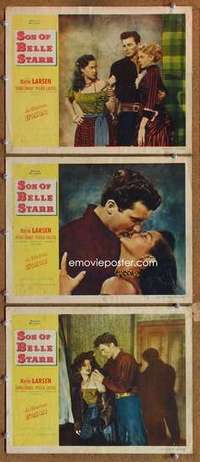 p934 SON OF BELLE STARR 3 movie lobby cards '53 Dona Drake, Larsen