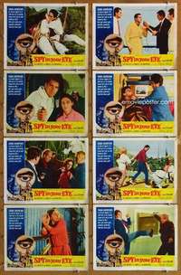 p413 SPY IN YOUR EYE 8 movie lobby cards '66 Dana Andrews spoof!