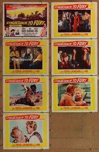 p579 STAGECOACH TO FURY 7 movie lobby cards '56 Forrest Tucker