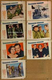 p581 SUBMARINE COMMAND 7 movie lobby cards '51 William Holden, Olson
