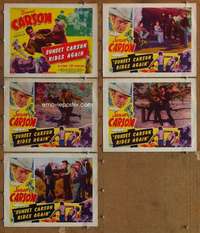 p799 SUNSET CARSON RIDES AGAIN 5 movie lobby cards '48 cowboy western!