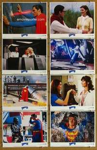 p423 SUPERMAN 3 8 movie lobby cards '83 Chris Reeve, Richard Pryor