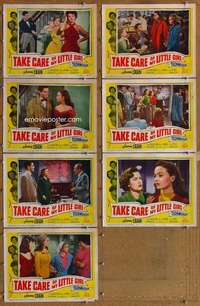 p586 TAKE CARE OF MY LITTLE GIRL 7 movie lobby cards '51 Jeanne Crain