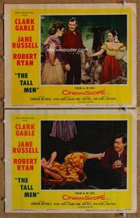 s042 TALL MEN 2 movie lobby cards '55 Clark Gable, Jane Russell, Ryan