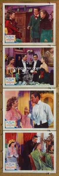 p887 THAT FORSYTE WOMAN 4 movie lobby cards '49 Errol Flynn, Garson