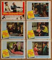 p710 THESE THOUSAND HILLS 6 movie lobby cards '59 Don Murray, Fleischer