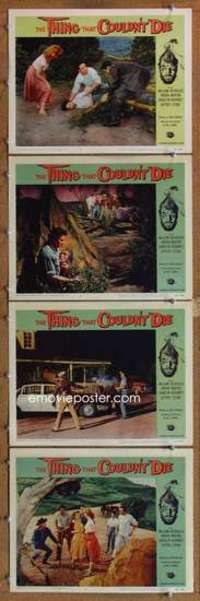 p889 THING THAT COULDN'T DIE 4 movie lobby cards '58 Universal horror!
