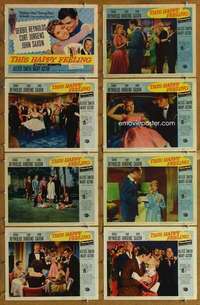p436 THIS HAPPY FEELING 8 movie lobby cards '58 Debbie Reynolds, Jurgens