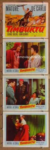 p893 TIMBUKTU 4 movie lobby cards '59 Victor Mature, Yvonne De Carlo