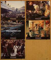 p805 TITANIC 5 movie lobby cards '97 Leonardo DiCaprio, Kate Winslet