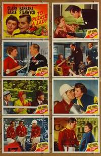 p439 TO PLEASE A LADY 8 movie lobby cards '50 Clark Gable, car racing!