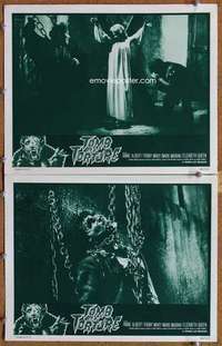 s048 TOMB OF TORTURE 2 movie lobby cards '63 wild horror images!