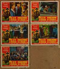 p806 TRAIL STREET 5 movie lobby cards '47 Randolph Scott, Anne Jeffeys