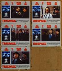 p808 TRESPASS 5 English movie lobby cards '92 Paxton, Ice-T, Ice Cube