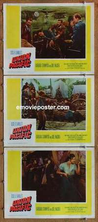 p946 UNION PACIFIC 3 movie lobby cards R58 Barbara Stanwyck, McCrea