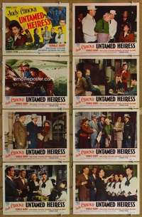 p455 UNTAMED HEIRESS 8 movie lobby cards '54 Judy Canova, Red Barry
