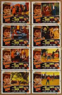 p460 VIOLENT MEN 8 movie lobby cards '54 Glenn Ford, Barbara Stanwyck