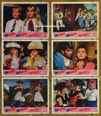 p713 VIVA MARIA 6 movie lobby cards '66 Brigitte Bardot, Jeanne Moreau
