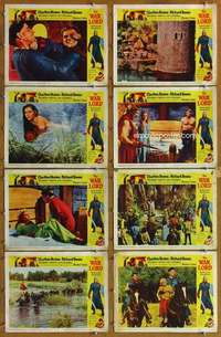 p467 WAR LORD 8 movie lobby cards '65 Charlton Heston, Richard Boone
