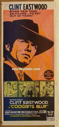 w450 COOGAN'S BLUFF Australian daybill movie poster '68 Clint Eastwood