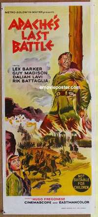 w361 APACHE'S LAST BATTLE Australian daybill movie poster '64 Lex Barker