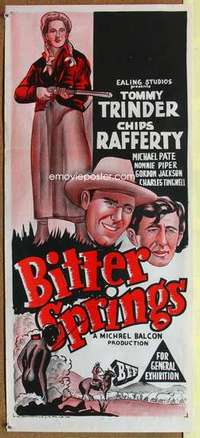 w391 BITTER SPRINGS Australian daybill movie poster '50 Australian western!