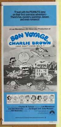 w397 BON VOYAGE CHARLIE BROWN Australian daybill movie poster '80 Schulz