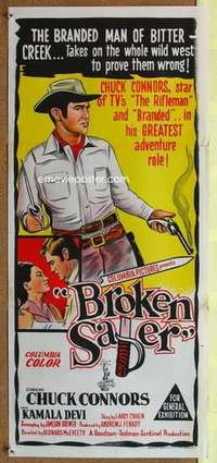w404 BROKEN SABER Australian daybill movie poster '66 Chuck Connors