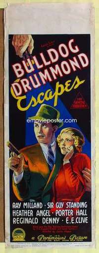 w321 BULLDOG DRUMMOND ESCAPES long Australian daybill movie poster '37