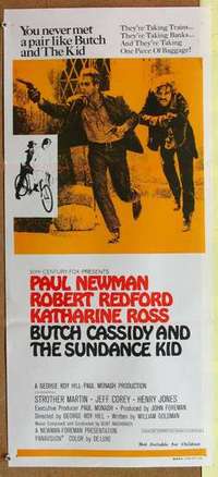 w411 BUTCH CASSIDY & THE SUNDANCE KID Australian daybill movie poster '69