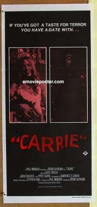 w425 CARRIE Australian daybill movie poster '76 Sissy Spacek, Stephen King
