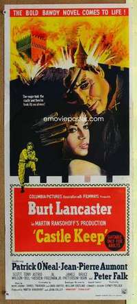 w429 CASTLE KEEP Australian daybill movie poster '69 Burt Lancaster, WWII