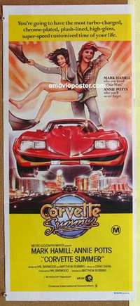 w452 CORVETTE SUMMER Australian daybill movie poster '78 Mark Hamill, Potts