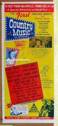 w454 COUNTRY MUSIC ON BROADWAY Australian daybill movie poster '64 Williams
