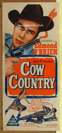 w456 COW COUNTRY Australian daybill movie poster '53 Edmond O'Brien